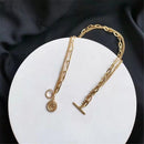 Chain Boho Jewelry Women Coin Pendant Collar Statement Punk Choker Necklace