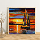 Sunset Sailboat Oil Paint By Numbers Kits Canvas Picture DIY Wall Art Craft