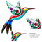 Metal Hummingbird Wall Decor - Outdoor Indoor Hanging Wall Art Set of 4