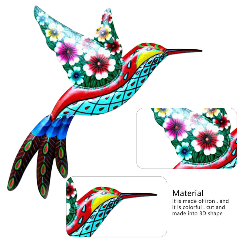 Metal Hummingbird Wall Decor - Outdoor Indoor Hanging Wall Art Set of 4
