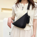 Triangle Shoulder Bags Nylon Crossbody Handbags with Small Clutch Purse Pendant