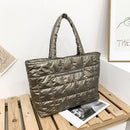 Women Lattice Quilted Shoulder Bags Female Shopping Bag Large Nylon Tote Handbag