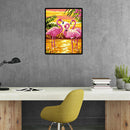 5D DIY Round Diamond Painting Three Pink Birds Cross Stitch Mosaic Bead Art K