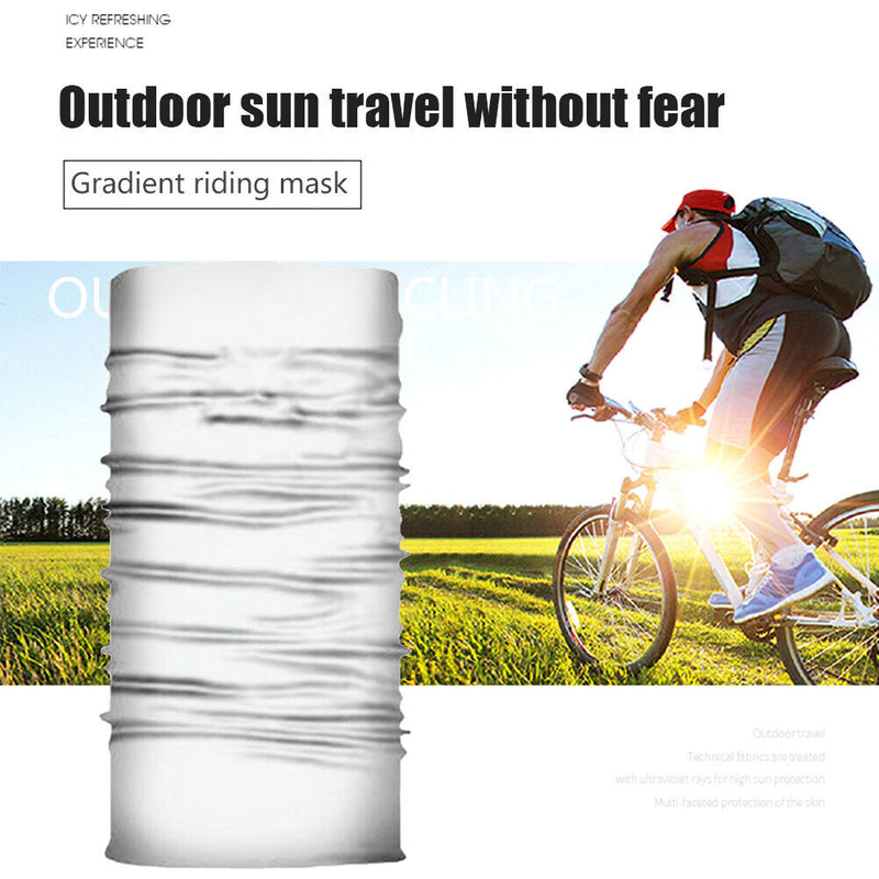 Cycling Camping Neck Tube Scarf Outdoor Gaiter Bandana Headband (White) Newly