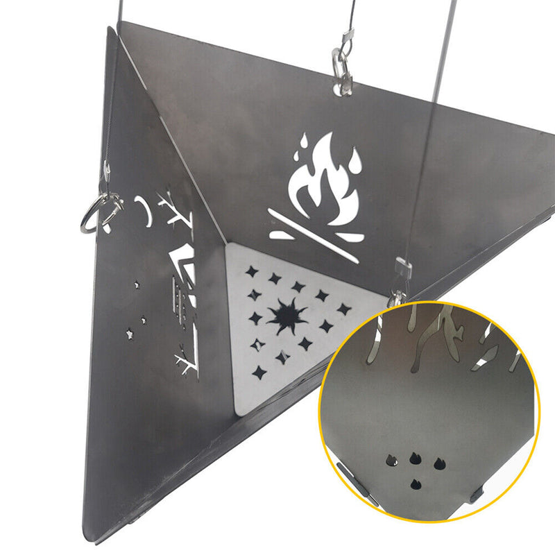 Stainless Steel Camping Picnic Burning Stoves Campfire Hanging Triangle Sto
