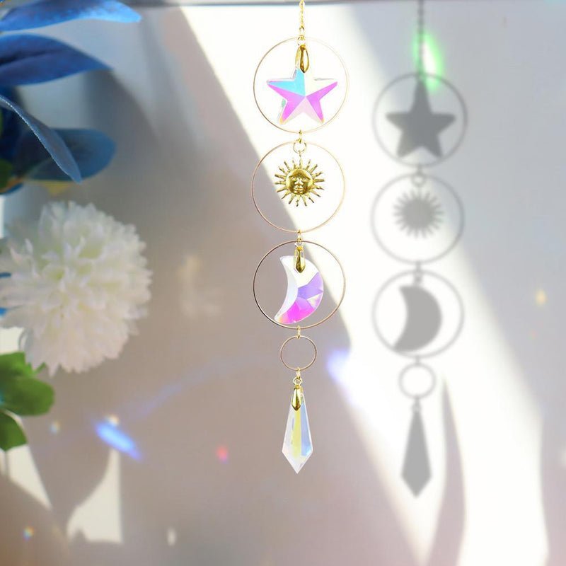 Metal Rainbow Collection Hanging Star Moon Crystal Prisms Home Decor (36)