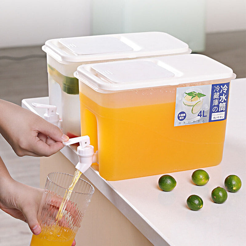 4L Refrigerator Cold Ice Kettle With Faucet Lemonade Water Tea Bottle Cool Newly