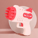 Bubble Guns Toys 12 Holes Electric Bubbles Machine for Kids Play (Pink)