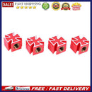 4pcs Universal Cross Style Car Bike Tire Wheel Valve Caps Covers (Red)