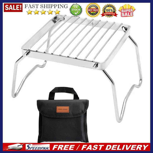 Outdoor Portable BBQ Grilling Basket Stainless Steel Foldable Barbecue Gril