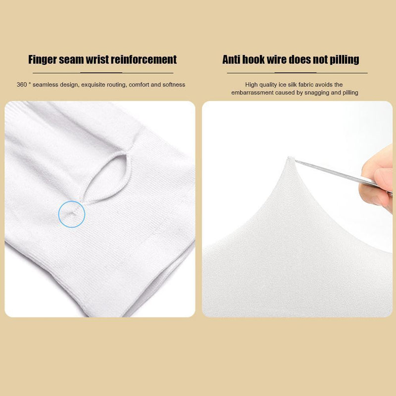 Unisex Cooling Arm Sleeves Cycling Running Sport Sunscreen Arm Cuff (White)