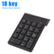 Wireless Numeric Keypad Numpad 18 Keys Digital Keyboard for Accounting Teller