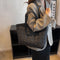 #A Autumn Winter Women Tote Bag Rhombus Pattern Shoulder Handbags for Daily Holi