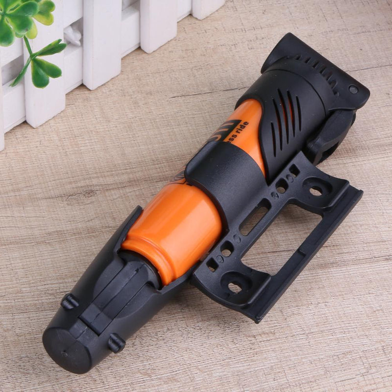 Portable Folding Bicycle Air Pump Inflator for Presta Schrader Valve Orange