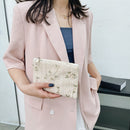 Fashion Women Woven Lace Flower Small Wallet Purse Casual Clutches (White)