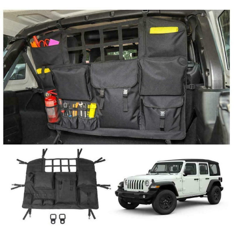 Multi Pockets Storage Organizer Cargo Bag Rear Bench For Jeep Seat Cover T9J5