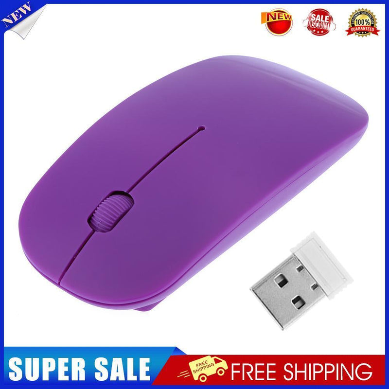 2.4GHz 1,000DPI Ultra-thin 3-Button Wireless Photoelectric Mouse (Purple)