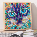 DIY Color Cat Animal Part Drill Special Shape Diamond Painting Kit (B046)