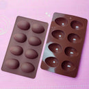 Silicone Cake Mold 8-Cavity Easter Egg Chocolate Mould Pastry Baking Tray Newly