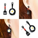 Korean Stud Earrings Asymmetric Ear Stud Elegant Enamel Fried Egg Earrings