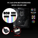 PSU Extension Cable Addressable RGB ARGB PCIe GPU Triple 8-Pin 6+2Pin Cord