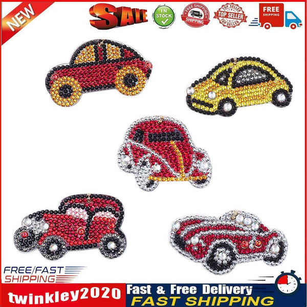 5pcs DIY Diamond Painting Cartoon Car Keychain Full Special Shaped (QC011) Newly