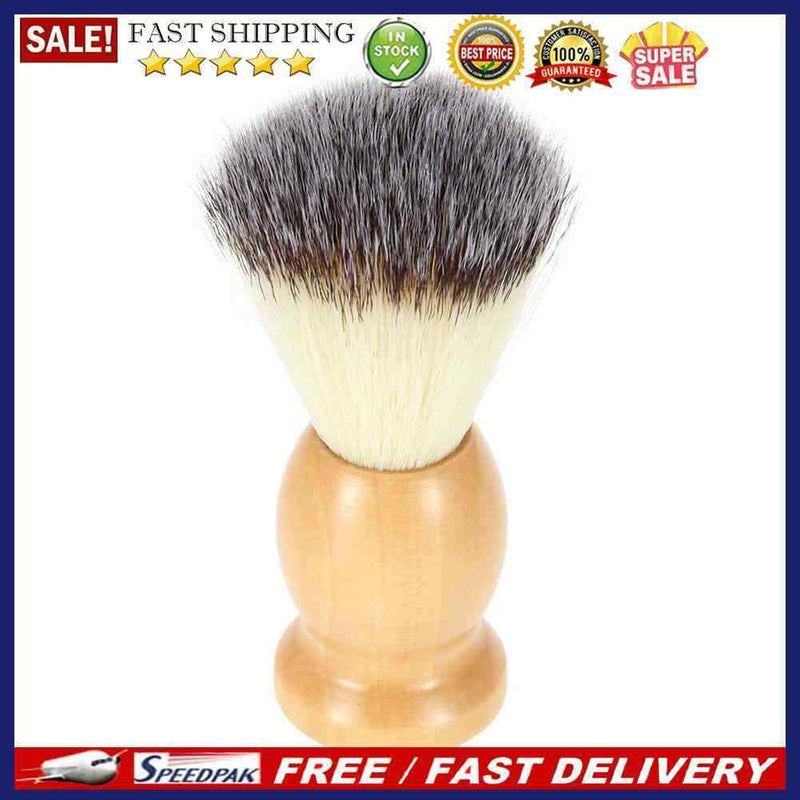 Practical Men Shaving Brush Wooden Handle Beard Grooming Accessories Face Care
