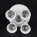 Adjustable E27 Splitter 5 Head Lamp Base LED Bulb Holder Adapter Socket Newly