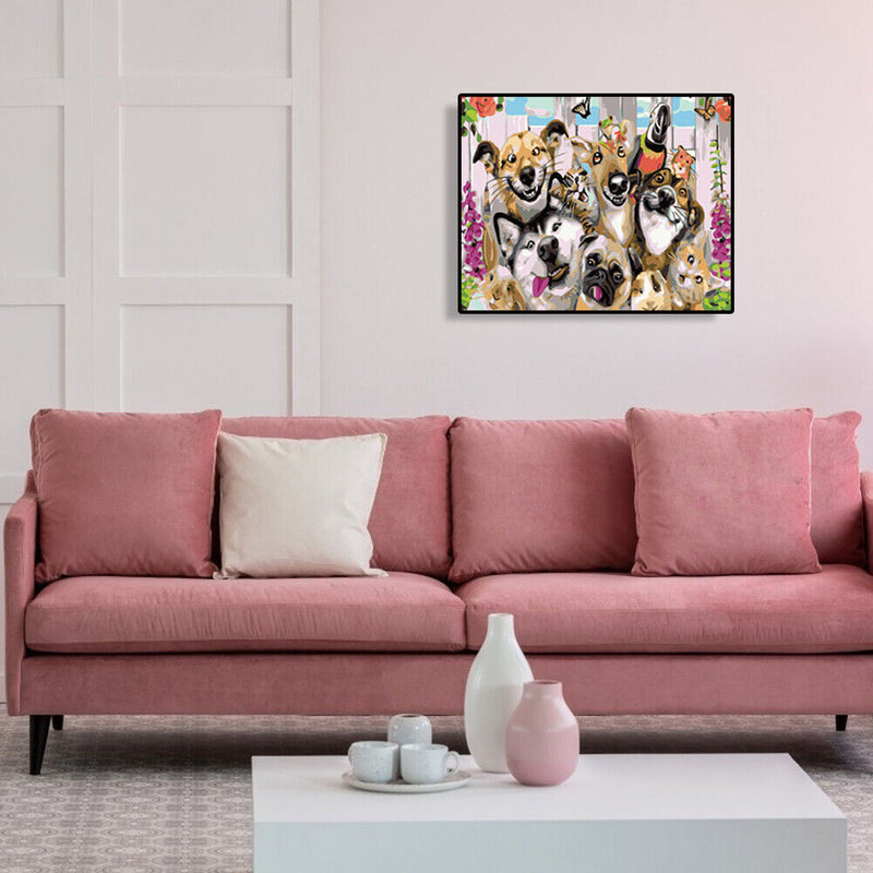 Frameless DIY Dog Cat Home Painting By Numbers Digital Picture Craft Wall Decor