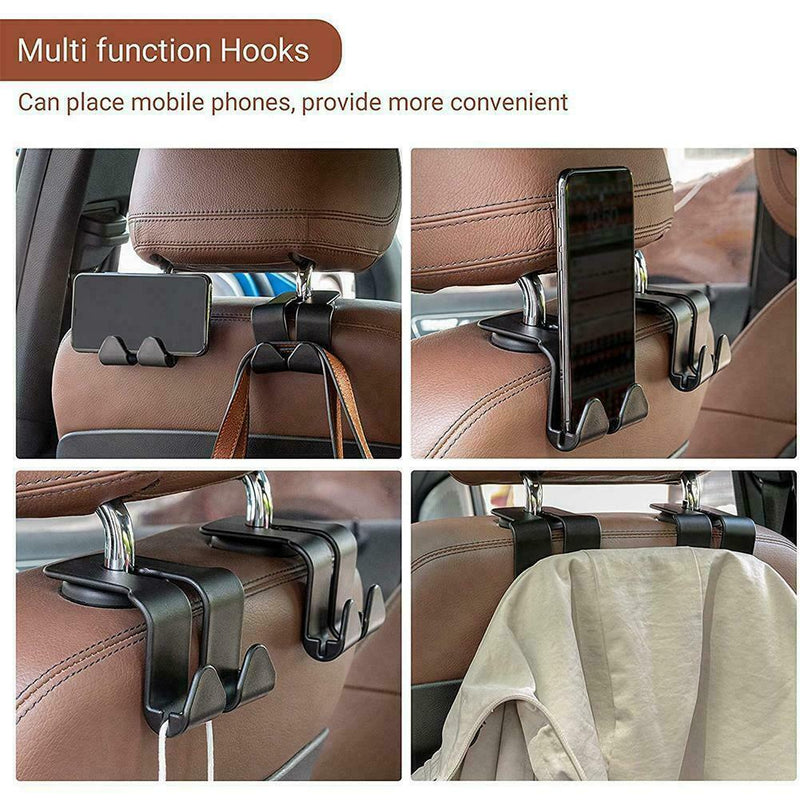 Plastic Car Back Seat Bag Handbag Hooks Storage Groceries Hanger Headrest T2Y0