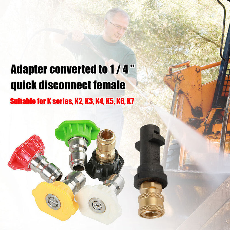 Pressure Washer Gun Adapter + 5 Nozzles Tips for Karcher K2 K3 K4 K5 K6 K7