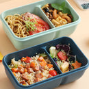 Microwave Lunch Containers Box with Compartments Food Container (Blue) Newly