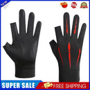 Breathable Anti-Slip Women Men Two Finer Cut Fishing Cycling Gloves (Red)