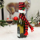 Christmas Wine Bottle Bag Washable Plaid Bottle Cap Portable Home Party Ornament