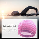 Swimming Cap PU Waterproof Protect Ears Hair Men Women Swim Pool Hat (Pink)