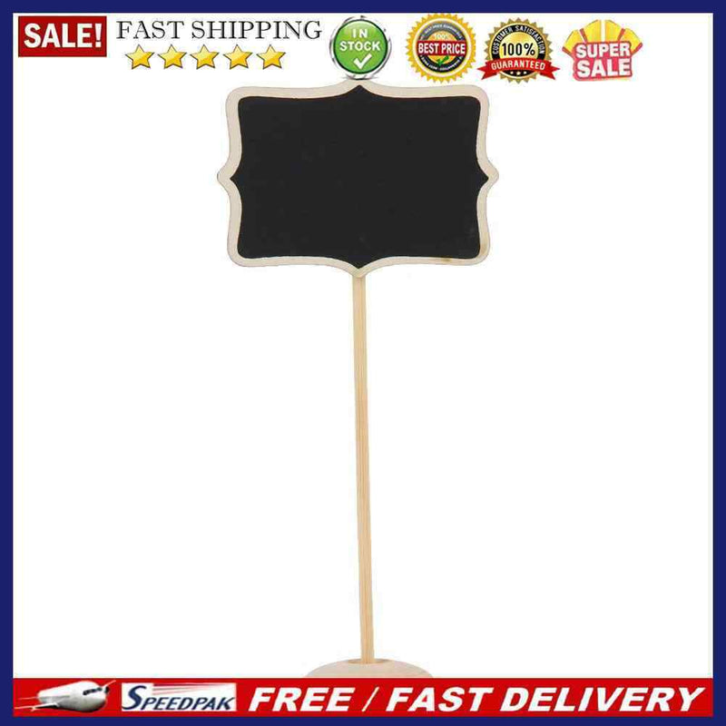 10pcs Retangle Blackboard Stand Wedding Lolly Party Tag(Flower)