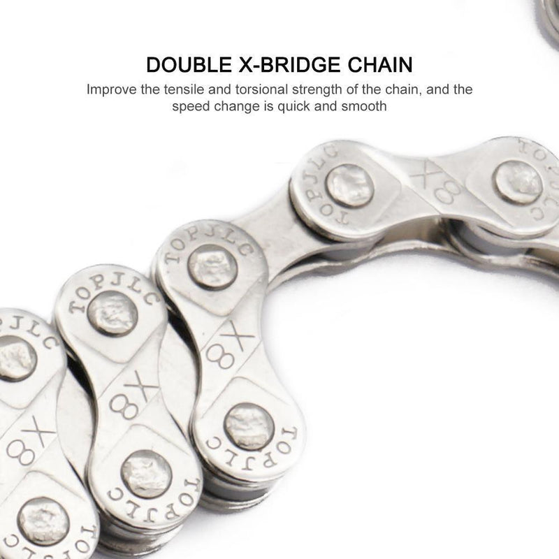 6 7 8 Speed Bicycle Chain Carbon Steel Bike Chain 1/2 x 2/32 inch 116 Links