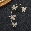 Women Men Jewelry Ear Wrap Rhinestones Ear Cuff Tragus Earrings Non Piercing