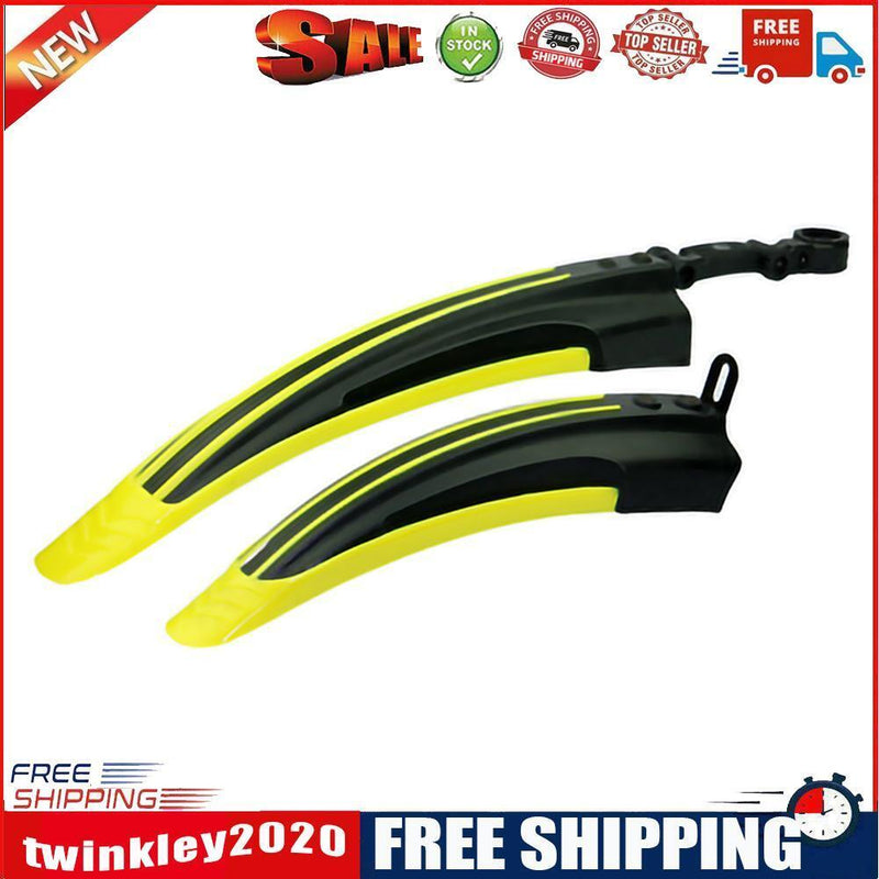 2pcs MTB Bike Mudguard Wings Set Cycling Bicycle Front Rear Fender (Yellow)