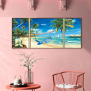 3pcs Summer Beach Oil Paint By Numbers Kits DIY Handpainted Home Decoration Gift