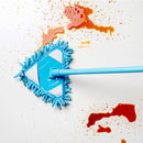 Retractable Kitchen Floors Cleaning Triangle Mop for Glass Wall (Blue) Newly