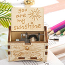 Retro Carved Wooden Manual Music Box Hand Cranked Birthday Gifts Home Ornaments