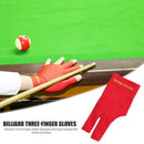 Billiards Three Fingers Glove Left Hand Billiard Glove Free Size (Red) Newly