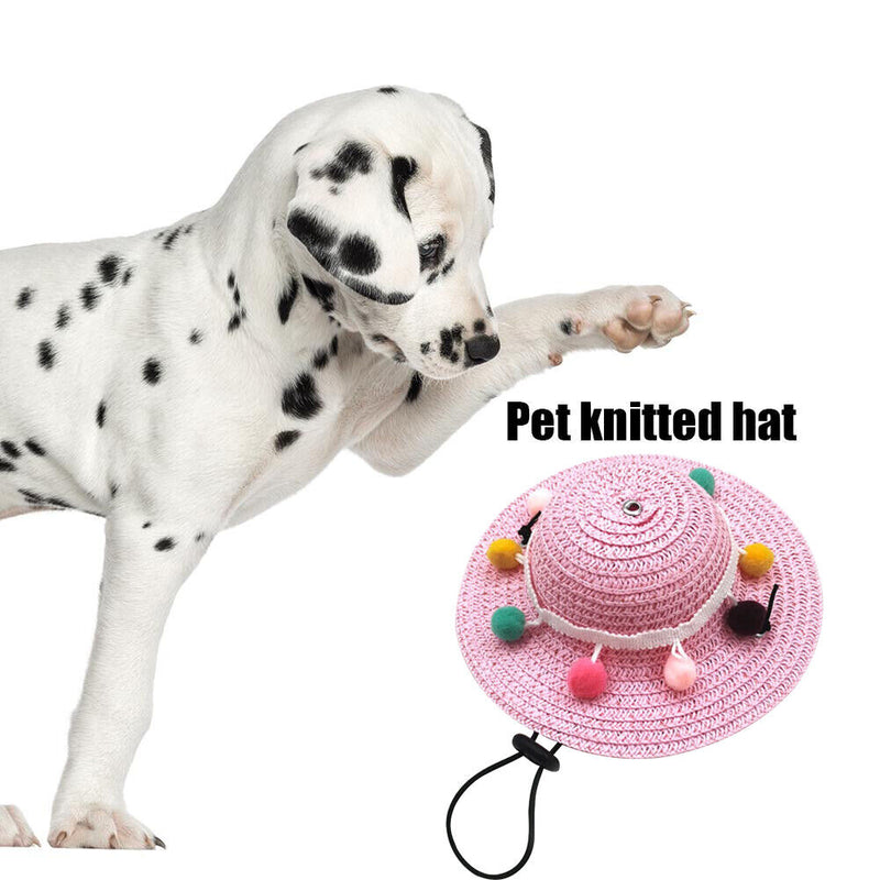 Colorful Adjustable Dog Straw Cool Sun Hats Puppy Pet Cat Costume Pet Supplies