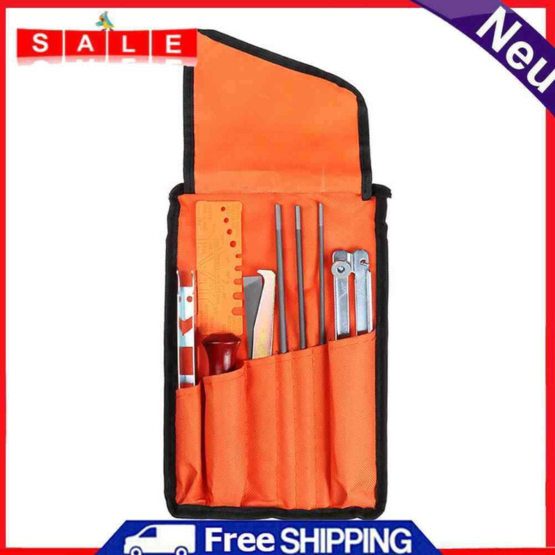 10pcs Chainsaw Chain Sharpening Tool Kit Round Flat File Guide Bar File Sharpner