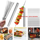 Metal BBQ Skewers Grilling Skewers Set Stainless Steel BBQ Skewers BBQ Sticks