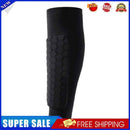 Outdoor Football Shin Guard Pads Honeycomb Calf Protective Gear (Black M)