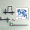 Blue Ink Flower Oil Paint By Numbers Kit DIY Acrylic Painting on Canvas no