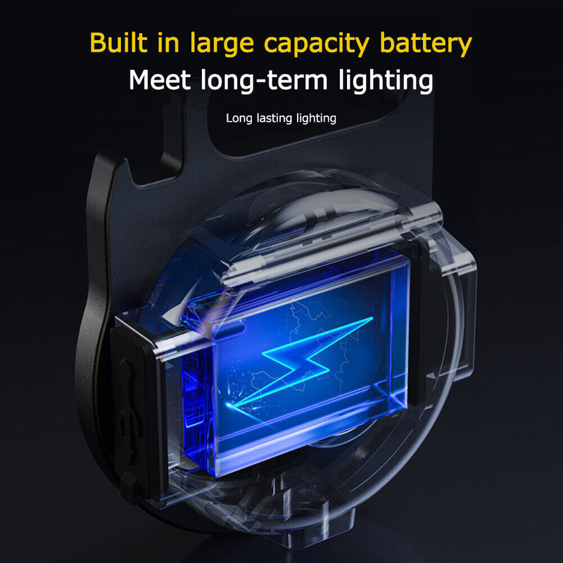 USB COB LED Flashlight Keychain Survival Bottle Opener Pocket Clip Work Lamp