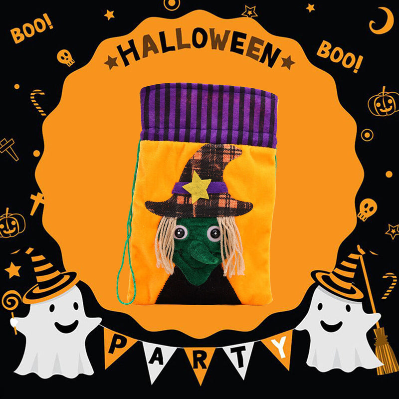 Halloween Trick or Treat Bags for Kids Candy Drawstring Gift Sack Tote (B)